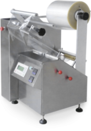 A tabletop small range semi automatic Flow Pack machine