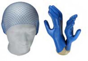 Detectable gloves, mops, caps, hairnets
